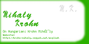 mihaly krohn business card